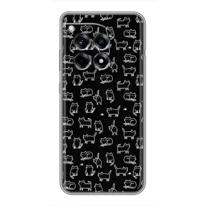 Чехол с принтом для OnePlus 12 Pro (AlphaPrint) Модные коты (Меленькие котики)