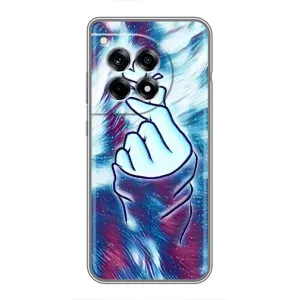 Чехол с принтом для OnePlus 12 Pro (AlphaPrint - Знак сердечка) (Радужное сердце)