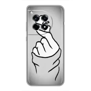 Чехол с принтом для OnePlus 12 Pro (AlphaPrint - Знак сердечка) (Значок Love)