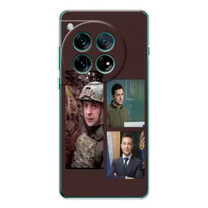 Чехол для OnePlus 12 (AlphaPrint - с принтом Зеленского) (Президент)