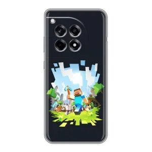 Чехол Майнкрафт на OnePlus 12R (AlphaPrint) Minecraft (персонажи Minecraft)