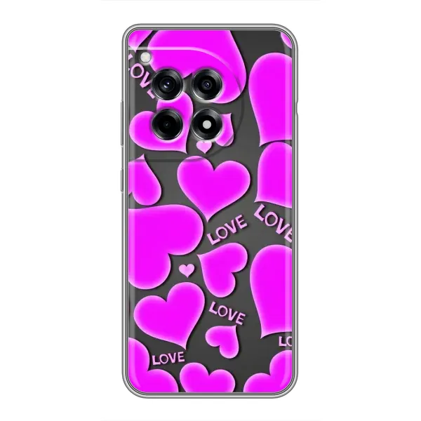 Чехол с принтом «Pink hearts» для OnePlus 12R