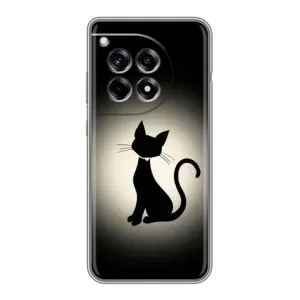 Чехол с принтом для OnePlus 12R (AlphaPrint) Модные коты (Силуэт котика)