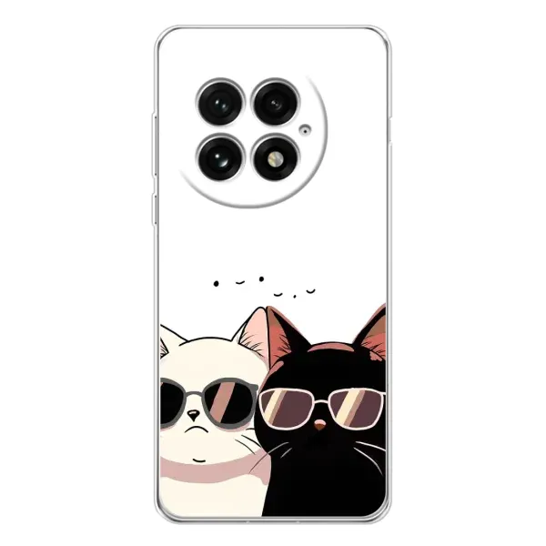 Чохол з принтом «Коти в окулярах» для OnePlus 13