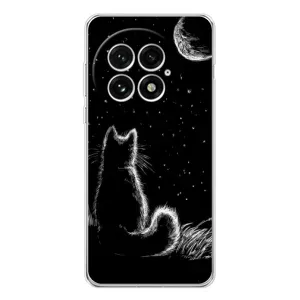 Чохол з принтом для OnePlus 13 (AlphaPrint) Модні коти (Котик і місяць)