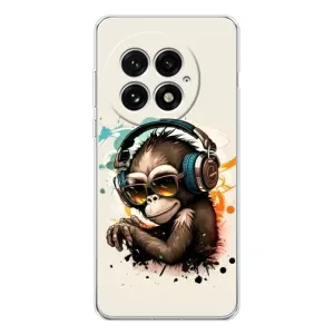 Чехол с Обезьянами OnePlus 13 - (AlphaPrint) (Макака в наушниках)