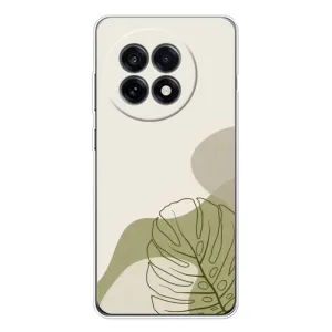 Силиконовый чехол с принтом в цветах на OnePlus 13R (Зеленая монстера дизайн)