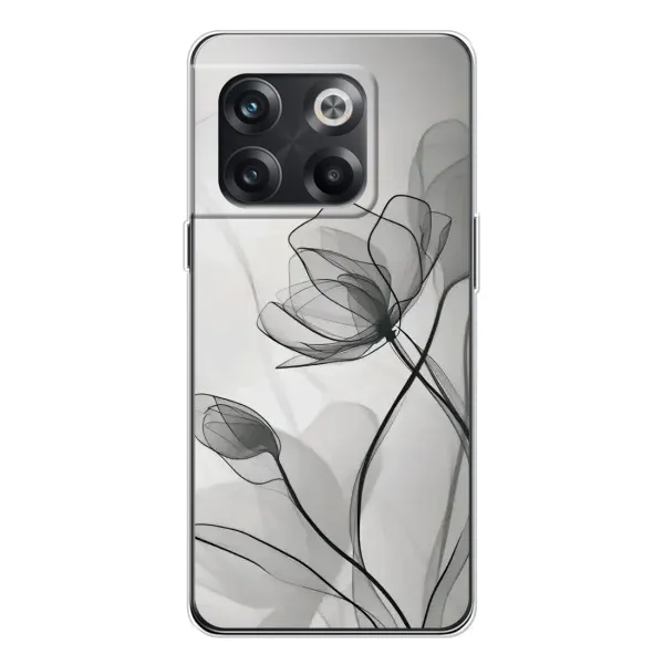 Чохол з принтом «Чорні квіти» для OnePlus 13s