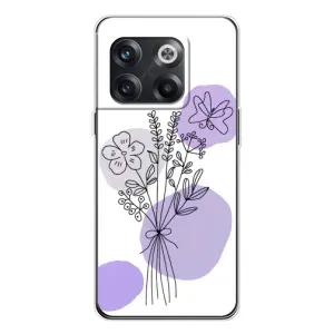 Силиконовый чехол с принтом в цветах на OnePlus 13s (Букет фиолетовая абстракция)