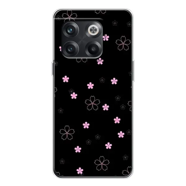 Чохол з принтом «Рожеві квіти на чорному» для OnePlus 13s