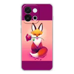 Чохли з картинкою Лисичка для OnePlus 13T (VPrint) (Лиса з трояндою)