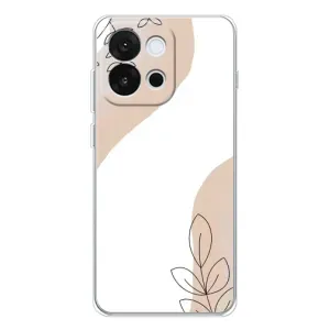 Силиконовый чехол с принтом в цветах на OnePlus 13T (Нюдовая веточка абстракция)