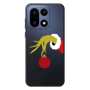 Зимні Чохли для OnePlus 15 - прозорий фон (Грінч з іграшкою)