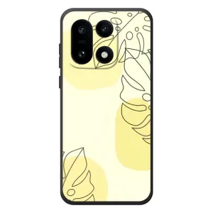 Силиконовый чехол с принтом в цветах на OnePlus 15 (Желтая монстера арт)