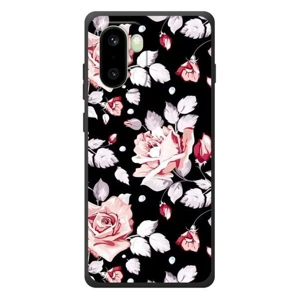 Чехол с принтом «Цветочки на черном» для OnePlus 15R
