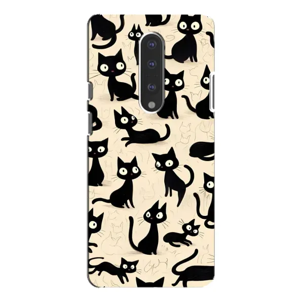 Чохол з принтом «Чорні коти» для OnePlus 7 Pro
