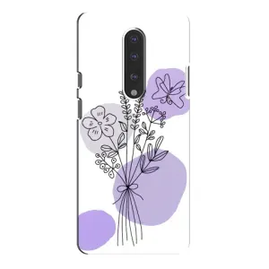 Силконовий чохол з принтом в квітах на OnePlus 7 Pro (Букет фіолетова абстракція)
