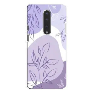 Силконовий чохол з принтом в квітах на OnePlus 7 Pro (Фіолетове листя абстракція)