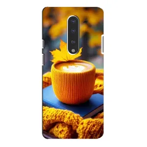 Чехол с уникальным дизайном «Осень с кофе» для OnePlus 7 Pro (Кофе на желтом пледе)