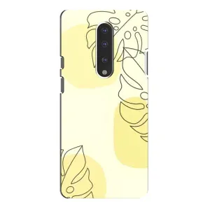 Силконовий чохол з принтом в квітах на OnePlus 7 Pro (Жовта монстера арт)