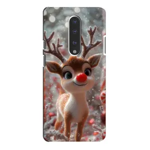 Яскравий чохол для OnePlus 7 Pro з Зимові Оленята (Олень з носом)