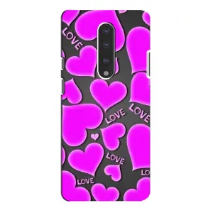 Чехлы для любимой на ВанПлас 7 Про (VPrint) (Pink hearts)