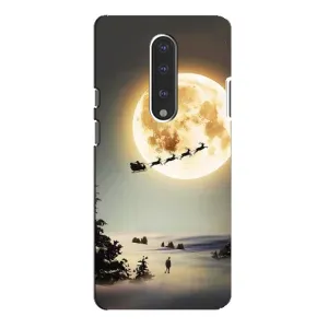 Новорічні, Святкові Чохли для OnePlus 7 Pro - 2024 год (Санта на місяці)