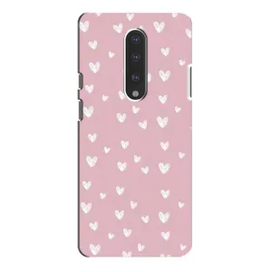 Чохол з розовим принтом для OnePlus 7 Pro (Сердечки на рожевому)