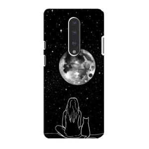 Чохол з малюнком кіт на OnePlus 7 (Дівчина з котом)
