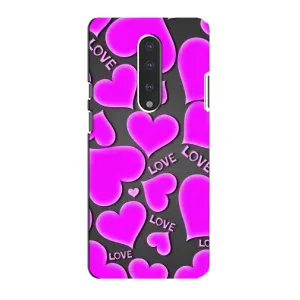 Чехлы для любимой на ВанПлюс 7 (VPrint) (Pink hearts)