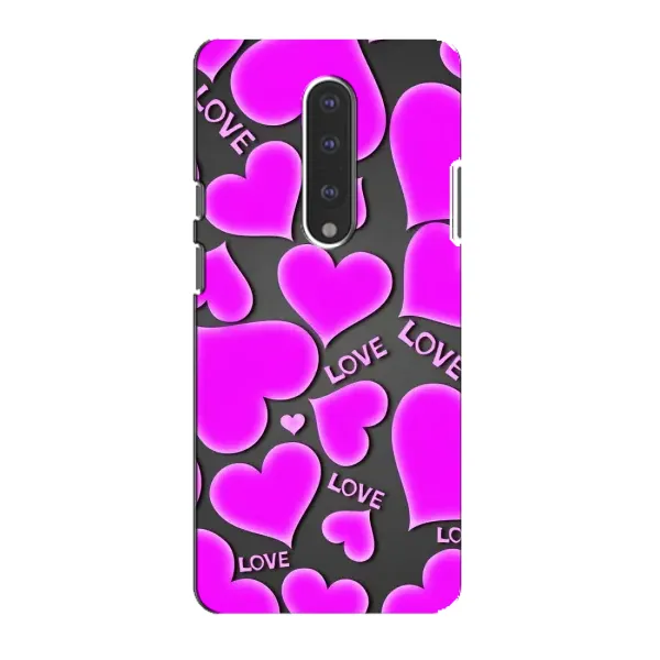 Чохол з принтом «Pink hearts» для OnePlus 7 Чохол з принтом «Pink hearts» для OnePlus 7