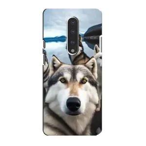 Чохол з Хаскі OnePlus 7 - (AlphaPrint) (Селфі Хаскі)