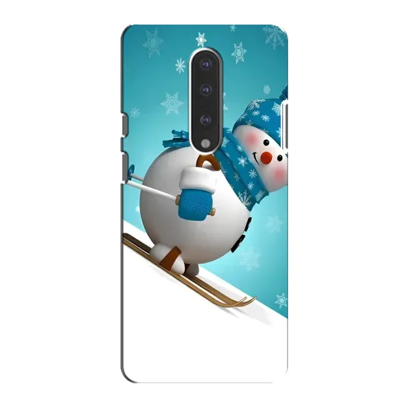 Чехол с принтом «Снеговик на лыжах» для OnePlus 7 Чехол с принтом «Снеговик на лыжах» для OnePlus 7