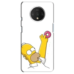 Чехол с Симпсонами для OnePlus 7T (VPrint) (Гомер с пончиком)