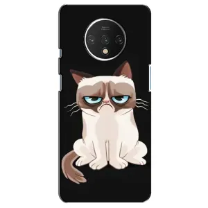 Чехол с принтом для OnePlus 7T (AlphaPrint) Модные коты (Грустный кот)