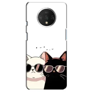 Чехол с рисунком кот на OnePlus 7T (Коты в очках)