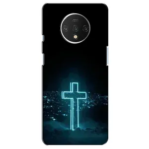 Чехол для OnePlus 7T (AlphaPrint) - (Христианские) (Крест и город)