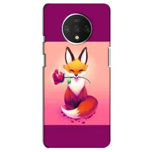 Чехлы с картинкой Лисички для OnePlus 7T (VPrint) (Лисичка с розочкой)
