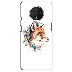 Чехлы с картинкой Лисички для OnePlus 7T (VPrint) (Лисичка в цветочках)