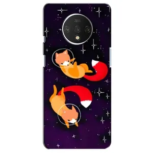Чехлы с картинкой Лисички для OnePlus 7T (VPrint) (Лисички космонавты)