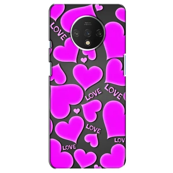 Чохол з принтом «Pink hearts» для OnePlus 7T