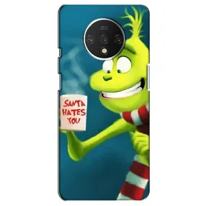 Рождественские Чехлы для OnePlus 7T (VPrint) (Зеленый Гринч)