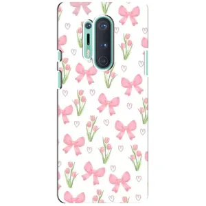 Чохол з бантиками на OnePlus 8 Pro (Банти і квіти)