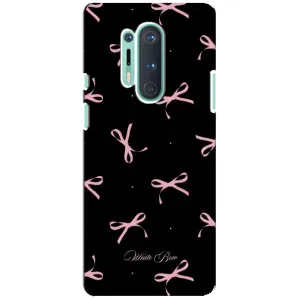 Чохол з бантиками на OnePlus 8 Pro (Банти на чорному)
