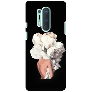 Чехлы (ART) Цветы на OnePlus 8 Pro (VPrint) (Белые цветы)