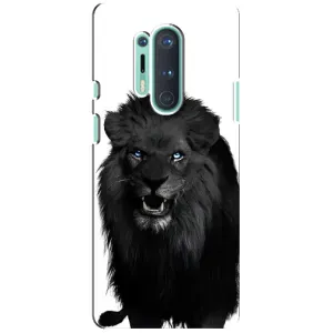Чехлы с картинками животных OnePlus 8 Pro (Черный ЛЕВ)