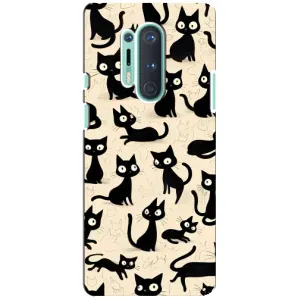 Чохол з малюнком кіт на OnePlus 8 Pro (Чорні коти)