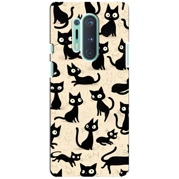 Чохол з принтом «Чорні коти» для OnePlus 8 Pro