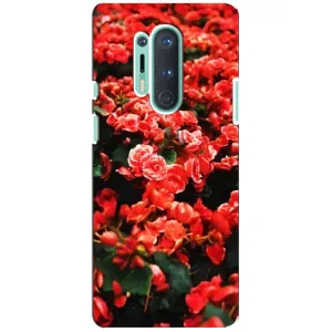 Чехлы с Цветами для OnePlus 8 Pro (VPrint) (Цветы красные)