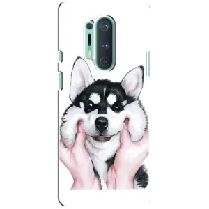 Чохол з Хаскі OnePlus 8 Pro - (AlphaPrint) (Хаскі улибака)